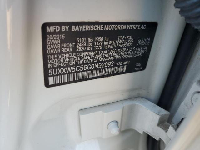 5UXXW5C56G0N92093 - 2016 BMW X4 XDRIVE35I WHITE photo 12