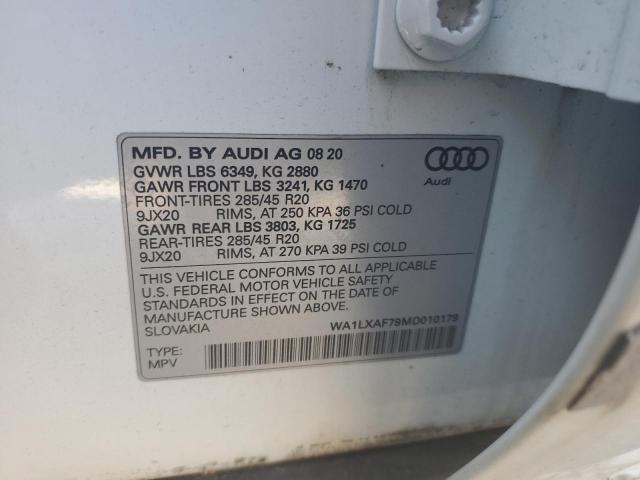 WA1LXAF79MD010179 - 2021 AUDI Q7 PREMIUM PLUS თეთრი ფოტო 13