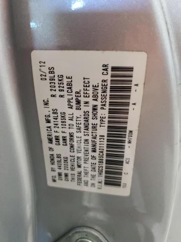 1HGCS1B85CA011138 - 2012 HONDA ACCORD EXL SILVER photo 12