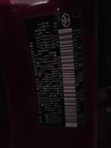 5YFEPMAE9NP280890 - 2022 TOYOTA COROLLA LE 勃艮第红 照片 13