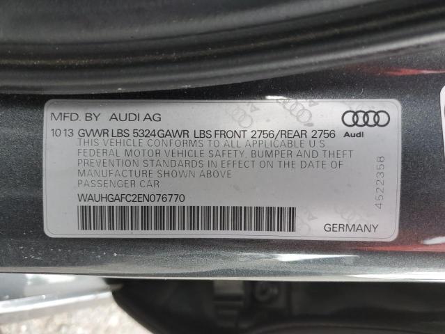 WAUHGAFC2EN076770 - 2014 AUDI A6 PRESTIGE GRAY photo 12