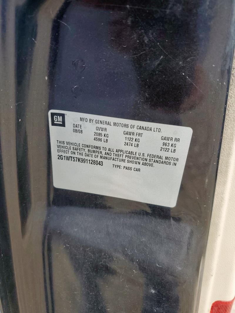 2G1WT57K991128043 - 2009 CHEVROLET IMPALA 1LT GRAY photo 13