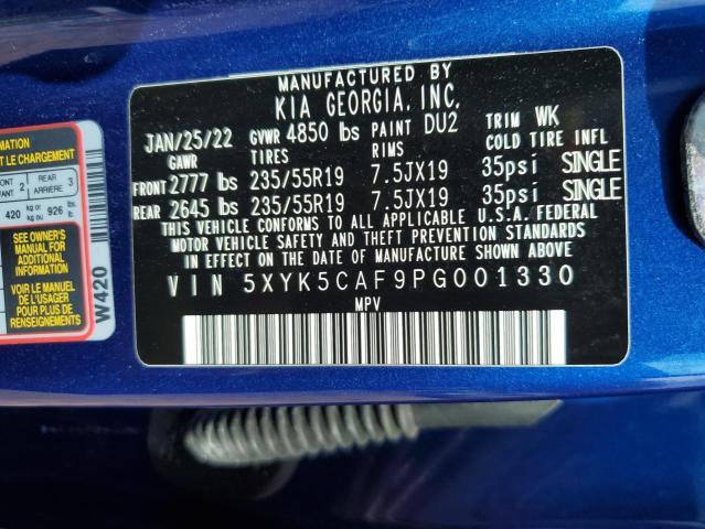 5XYK5CAF9PG001330 - 2023 KIA SPORTAGE SX PRESTIGE BLUE photo 12