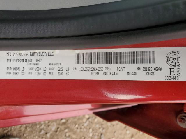 1C3LC56R28N145955 - 2008 CHRYSLER SEBRING TOURING RED photo 13