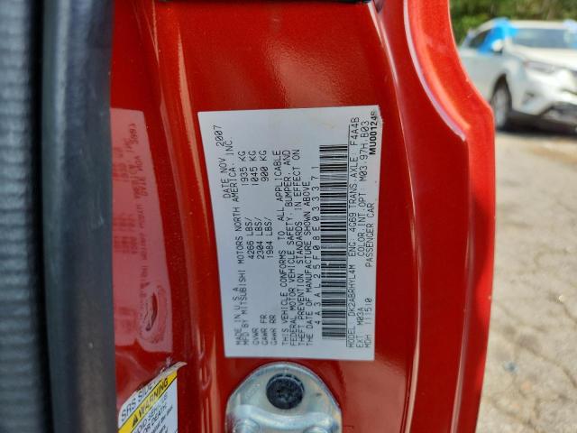 4A3AL25F08E033371 - 2008 MITSUBISHI ECLIPSE SPYDER GS ORANGE photo 12