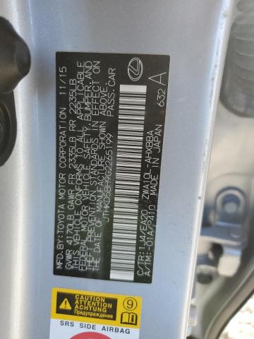 JTHKD5BH9G2265199 - 2016 LEXUS CT 200 SILVER photo 12