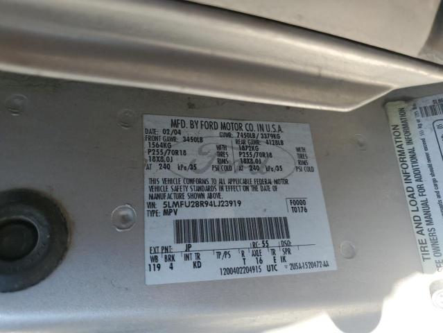 5LMFU28R94LJ23919 - 2004 LINCOLN NAVIGATOR ვერცხლისფერი ფოტო 13