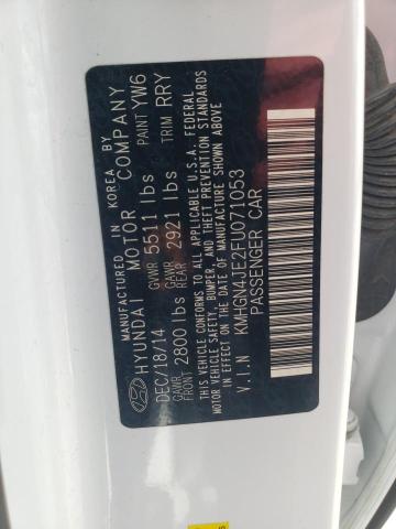 KMHGN4JE2FU071053 - 2015 HYUNDAI GENESIS 3.8L WHITE photo 12