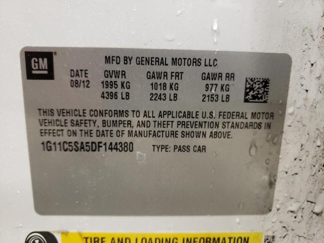 1G11C5SA5DF144380 - 2013 CHEVROLET MALIBU 1LT 白色 照片 13