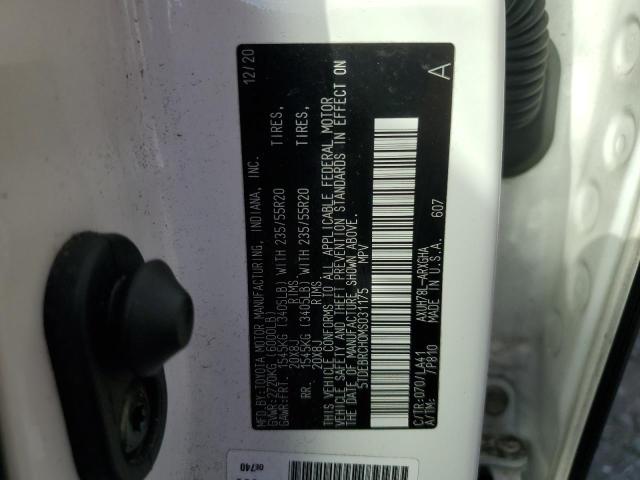 5TDEBRCH0MS031175 - 2021 TOYOTA HIGHLANDER HYBRID PLATINUM WHITE photo 13