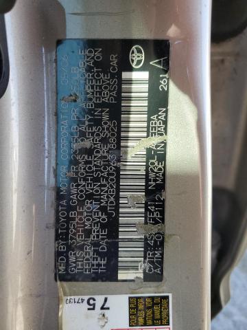 JTDKB20U963188025 - 2006 TOYOTA PRIUS GOLD photo 12