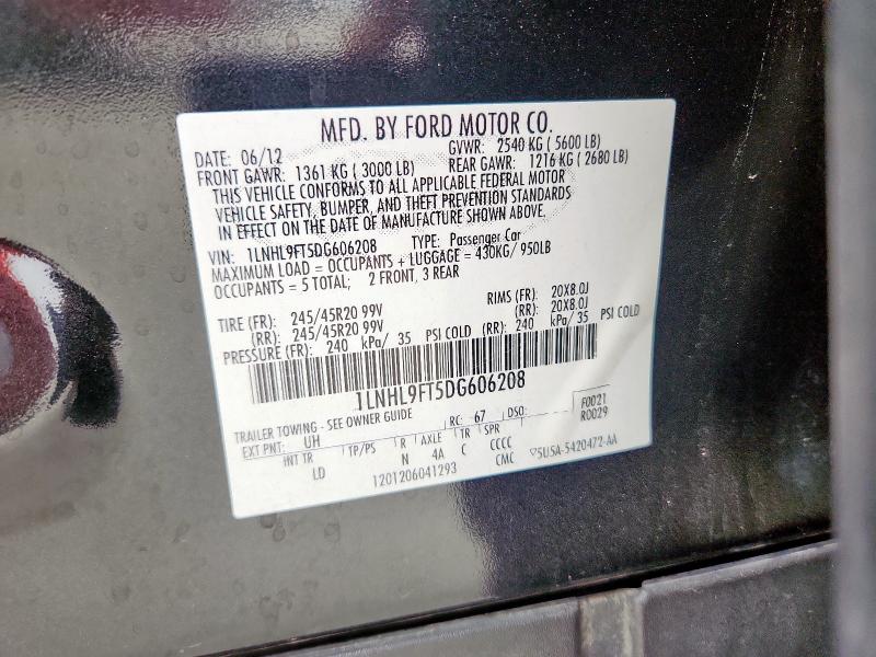 1LNHL9FT5DG606208 - 2013 LINCOLN MKS BLACK photo 13