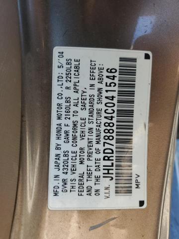 JHLRD78884C041546 - 2004 HONDA CR-V EX Gold Foto 14