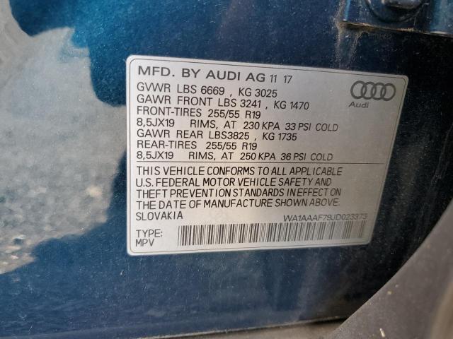 WA1AAAF79JD023373 - 2018 AUDI Q7 PREMIUM BLUE photo 13