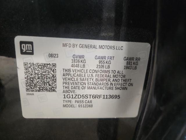 1G1ZD5ST6RF113695 - 2024 CHEVROLET MALIBU LT 黑色 照片 12