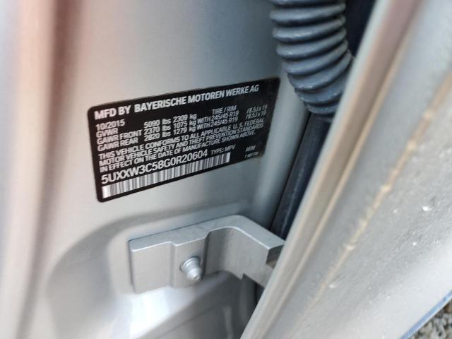5UXXW3C58G0R20604 - 2016 BMW X4 XDRIVE28I SILVER photo 13