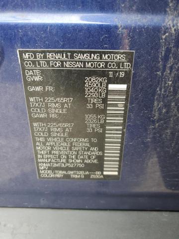 KNMAT2MT3LP527750 - 2020 NISSAN ROGUE S BLUE photo 13