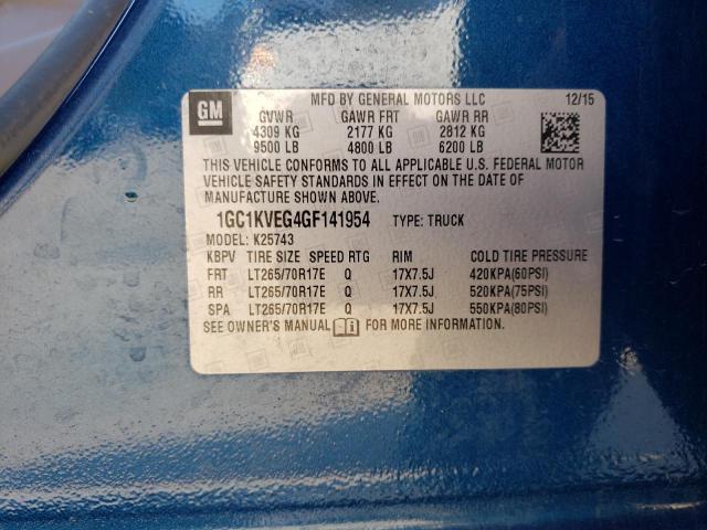 1GC1KVEG4GF141954 - 2016 CHEVROLET silverado K2500 HEAVY DUTY LT BLUE photo 12