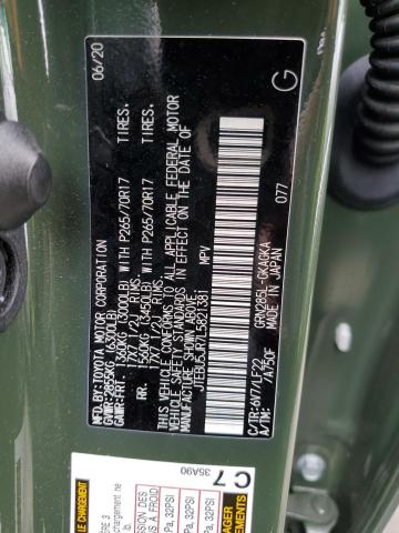 JTEBU5JR7L5821381 - 2020 TOYOTA 4RUNNER SR5/SR5 PREMIUM 绿色 照片 12