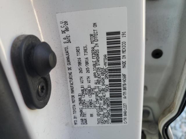 3TYCZ5AN3LT005385 - 2020 TOYOTA TACOMA DOUBLE CAB WHITE photo 12
