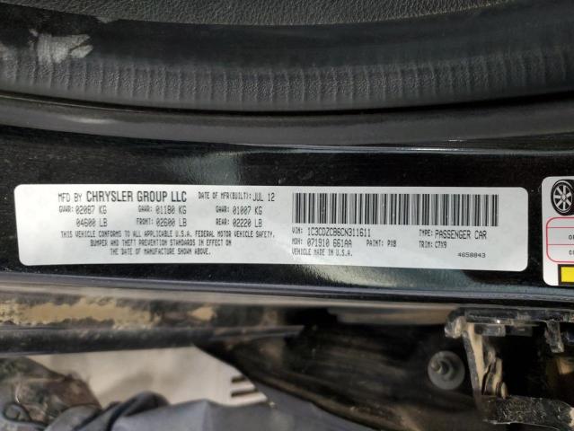 1C3CDZCB6CN311611 - 2012 DODGE AVENGER SXT BLACK photo 12