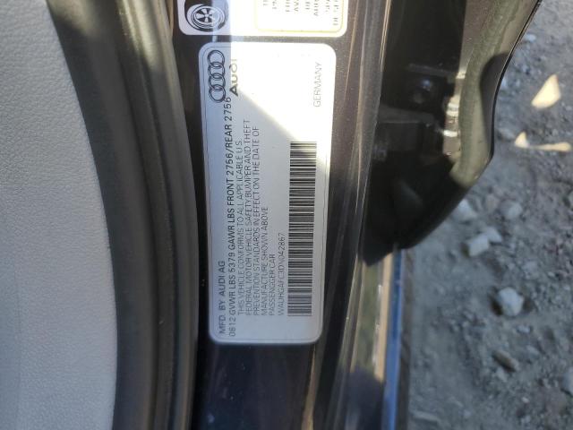 WAUHGAFC3DN042867 - 2013 AUDI A6 PRESTIGE ნაცრისფერი ფოტო 12