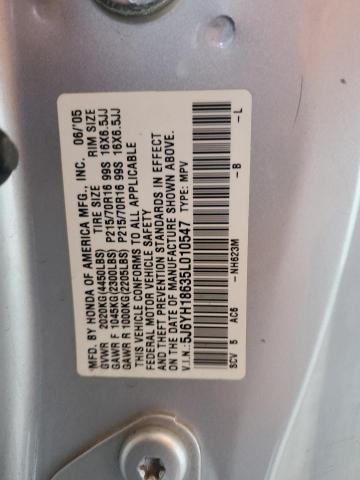 5J6YH18635L010547 - 2005 HONDA ELEMENT EX SILVER photo 13