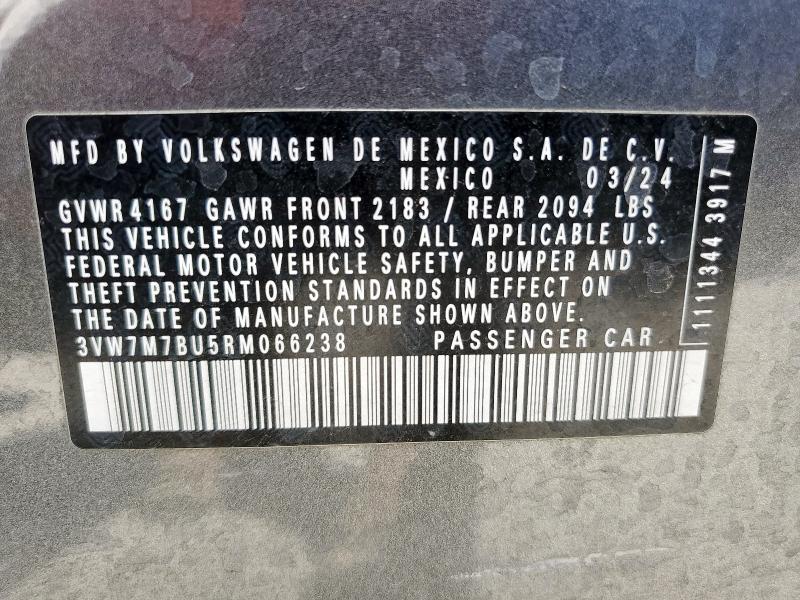 3VW7M7BU5RM066238 - 2024 VOLKSWAGEN JETTA SE 灰色 照片 13