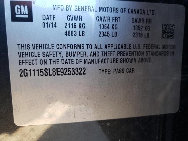 2G1115SL8E9253322 - 2014 CHEVROLET IMPALA LT GRAY photo 12