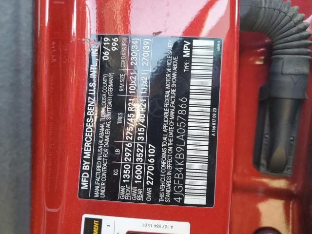 4JGFB4KB9LA057866 - 2020 MERCEDES-BENZ GLE 350 4MATIC RED photo 13