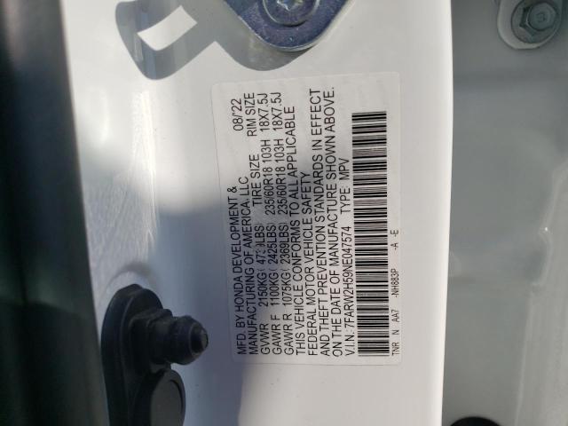 7FARW2H59NE047574 - 2022 HONDA CR-V EX WHITE photo 14
