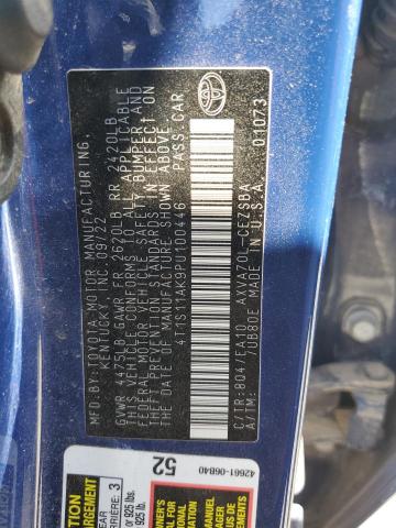 4T1S11AK9PU100446 - 2023 TOYOTA CAMRY SE NIGHT SHADE BLUE photo 12