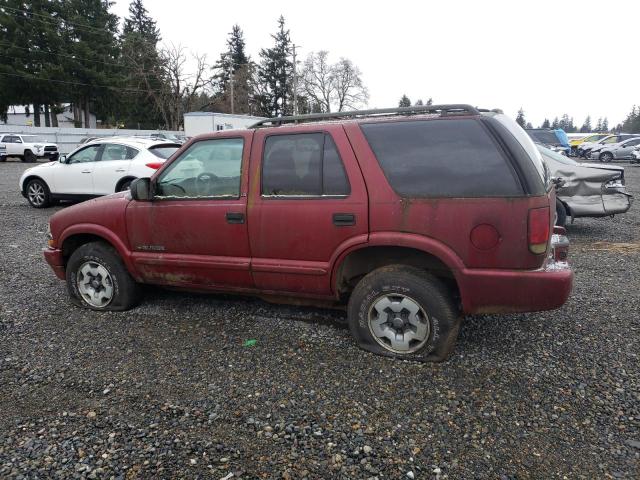 1GNDT13W92K154767 - 2002 CHEVROLET BLAZER BURGUNDY photo 2