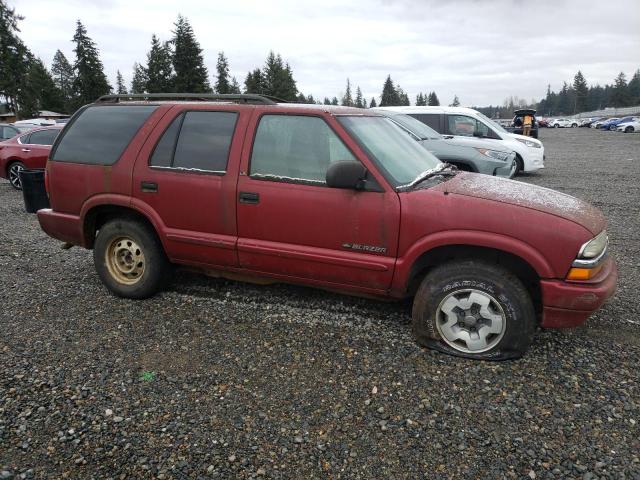 1GNDT13W92K154767 - 2002 CHEVROLET BLAZER BURGUNDY photo 4