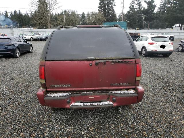 1GNDT13W92K154767 - 2002 CHEVROLET BLAZER BURGUNDY photo 6