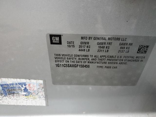 1G11C5SAXGF158456 - 2016 CHEVROLET MALIBU LIM LT 银色 照片 12