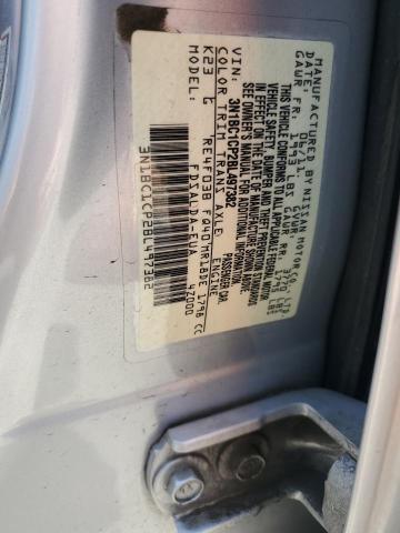 3N1BC1CP2BL497382 - 2011 NISSAN VERSA S SILVER photo 13