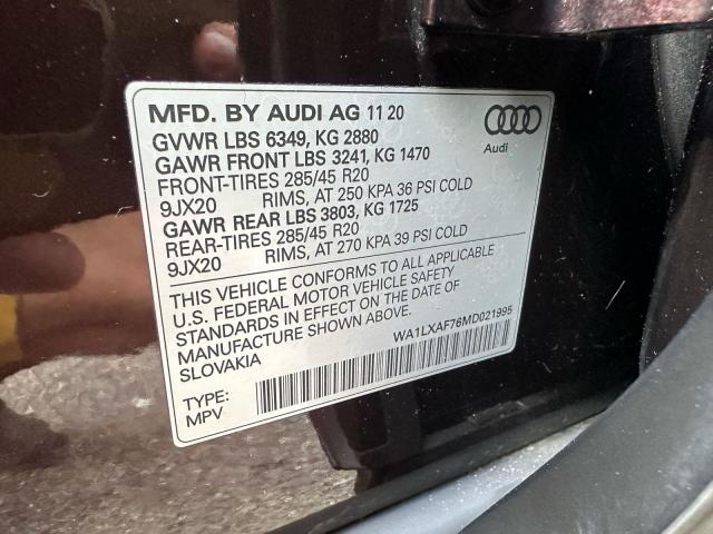 WA1LXAF76MD021995 - 2021 AUDI Q7 PREMIUM PLUS Բորդո լուսանկար 10