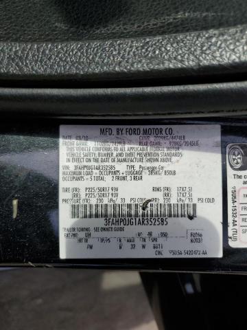 3FAHP0JG1AR352585 - 2010 FORD FUSION SEL BLACK photo 13