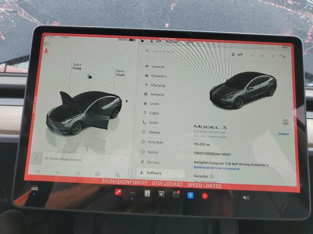 5YJ3E1EB2NF195137 - 2022 TESLA MODEL 3 石墨色 照片 9