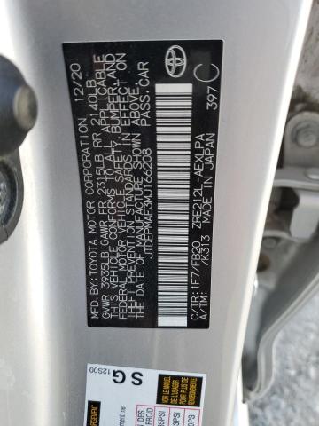 JTDEPMAE3MJ166208 - 2021 TOYOTA COROLLA LE 银色 照片 12