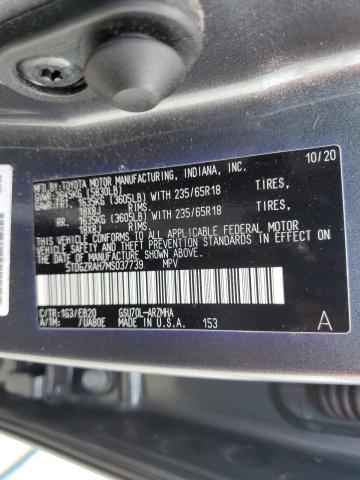 5TDGZRAH7MS037739 - 2021 TOYOTA HIGHLANDER XLE Boz foto 13