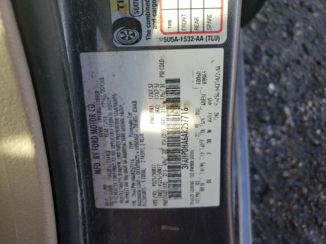 3FAHP0HA6AR257716 - 2010 FORD FUSION SE GRAY photo 13