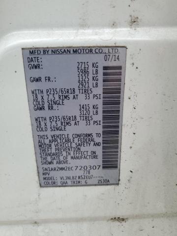 5N1AR2MM2EC720307 - 2014 NISSAN PATHFINDER S أبيض صورة 13