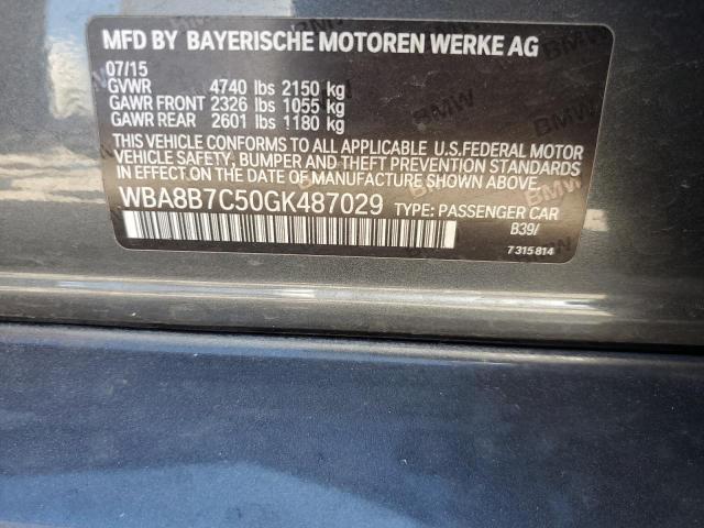 WBA8B7C50GK487029 - 2016 BMW 340 XI GRAY photo 12