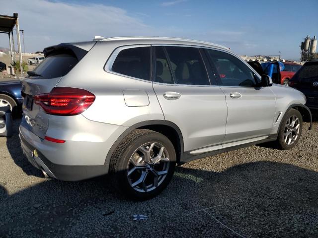 5UXTY5C0XM9D71555 - 2021 BMW X3 XDRIVE30I SILVER photo 3