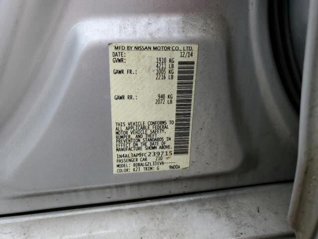 1N4AL3AP9FC239715 - 2015 NISSAN ALTIMA 2.5 SILVER photo 12