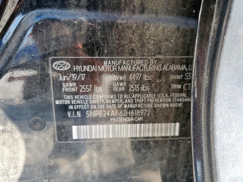 5NPE24AF6JH618972 - 2018 HYUNDAI SONATA SE Qara foto 13