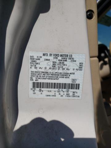 1FMCU94719KB34767 - 2009 FORD ESCAPE LIMITED 白色 照片 13