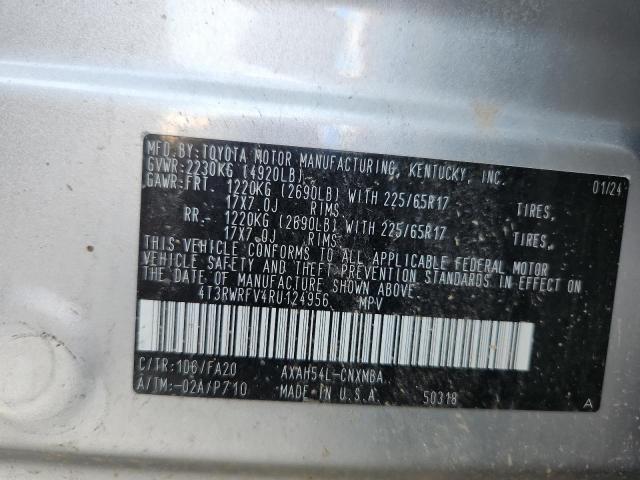 4T3RWRFV4RU124956 - 2024 TOYOTA RAV4 XLE SILVER photo 13